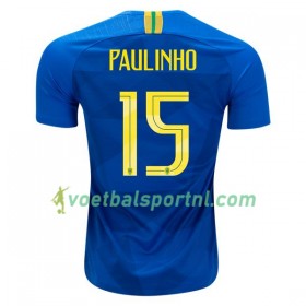 Brazilië Paulinho 15 Uit Shirt WK voetbal 2018